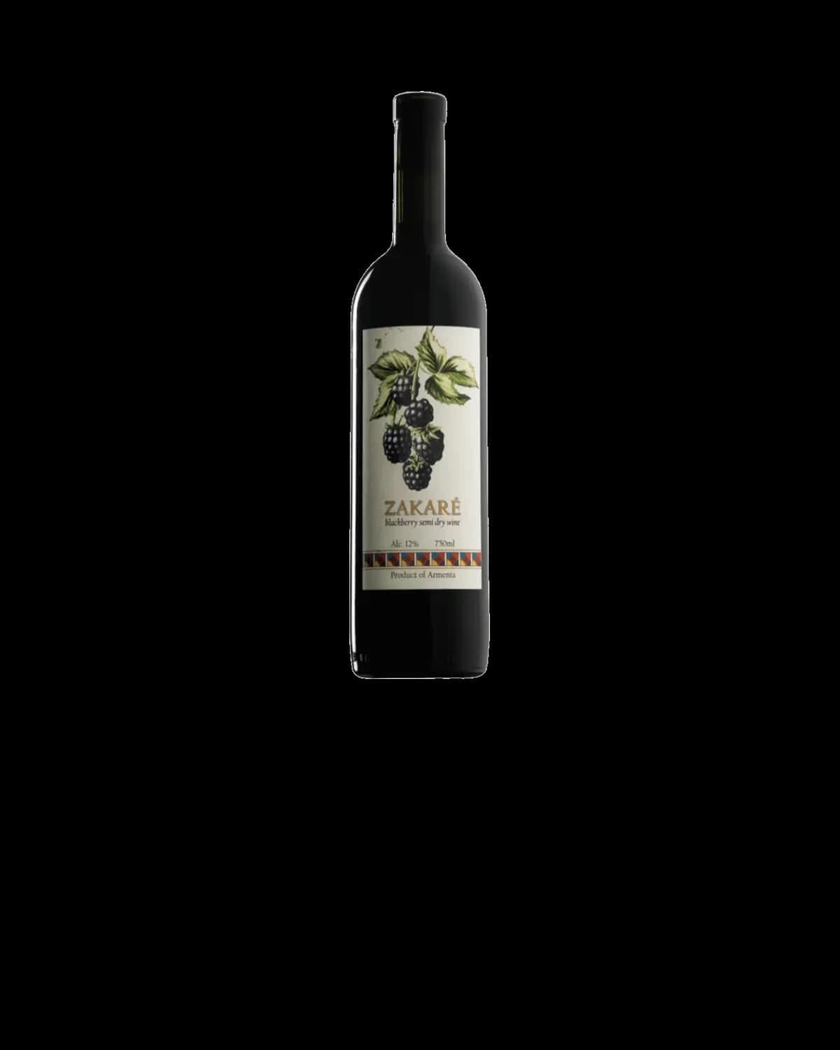 Zakaré Blackberry Semi-Sweet wine bottle