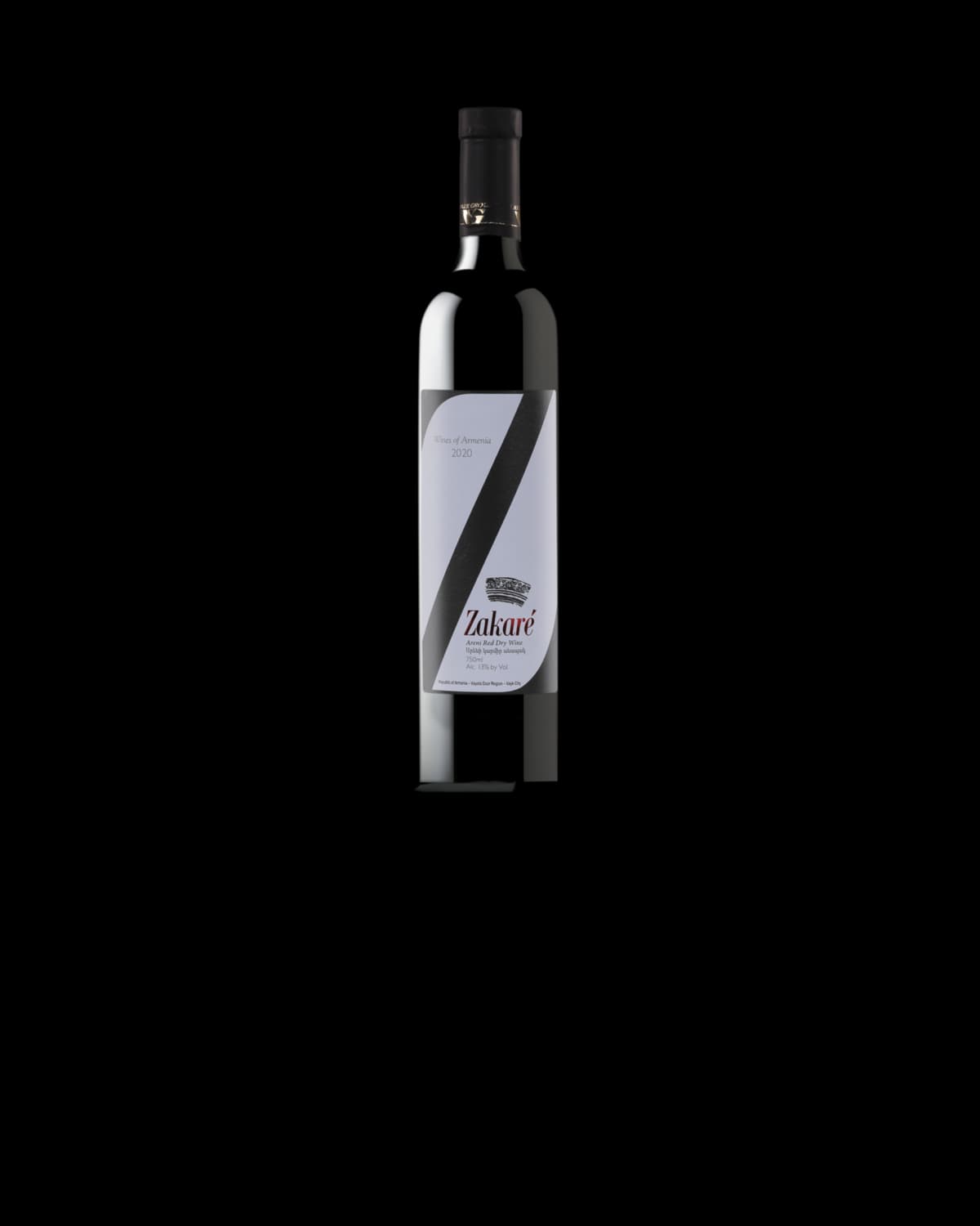 Zakaré Red Dry wine bottle