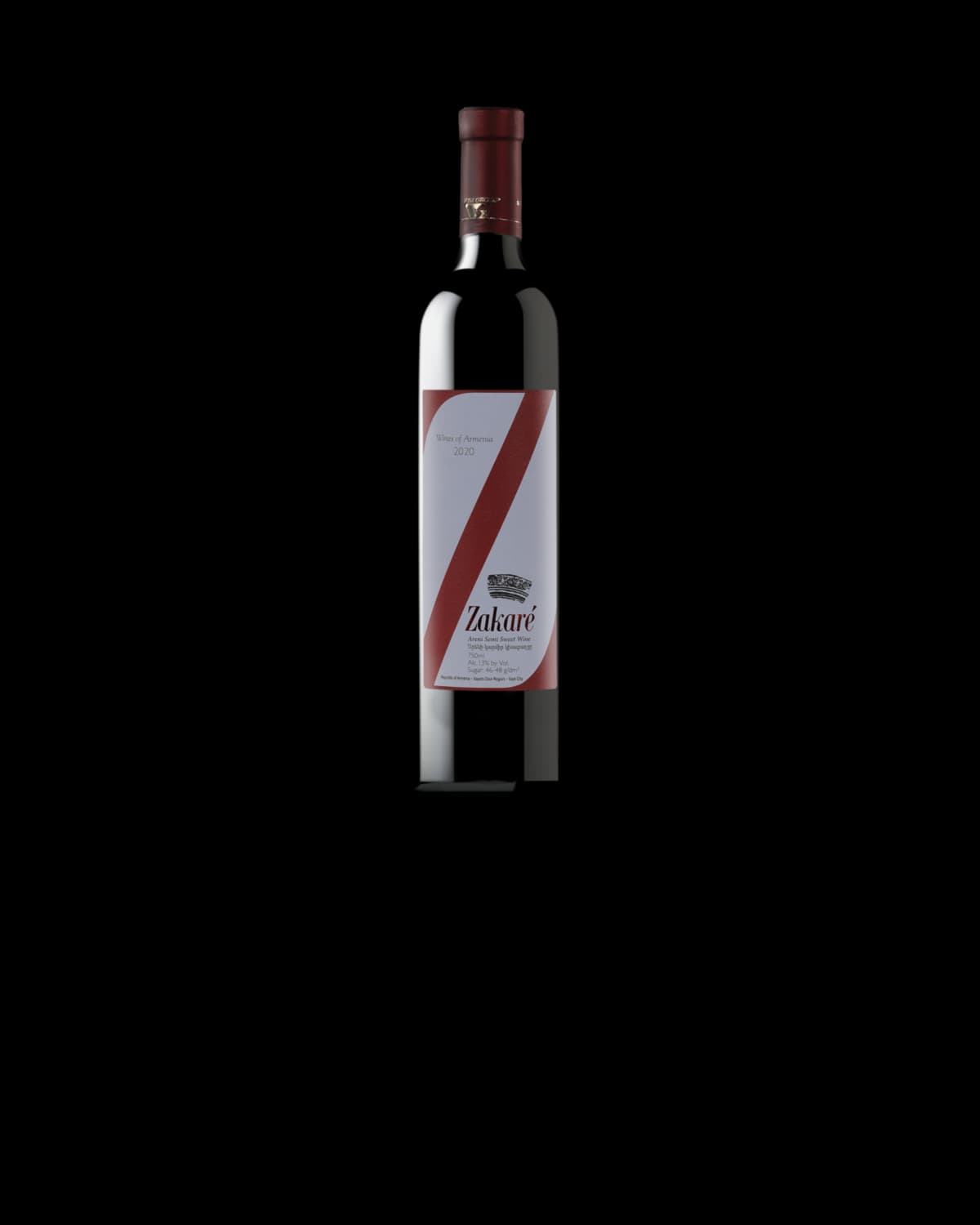 Zakaré Red Semi-Sweet wine bottle