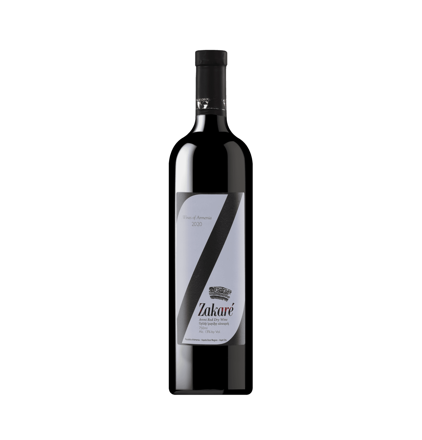 Zakaré Red Dry wine bottle