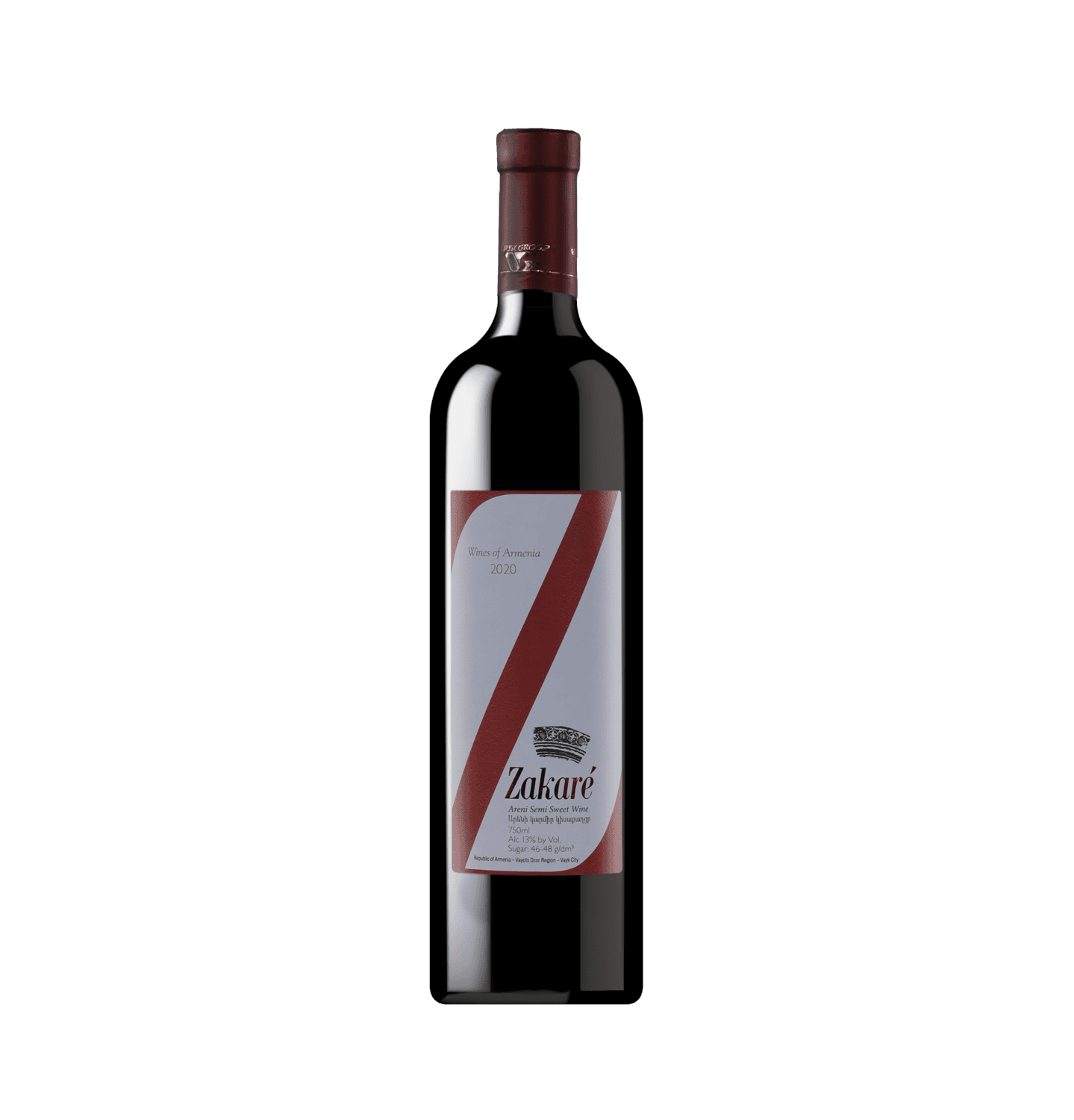 Zakaré Red Semi-Sweet wine bottle