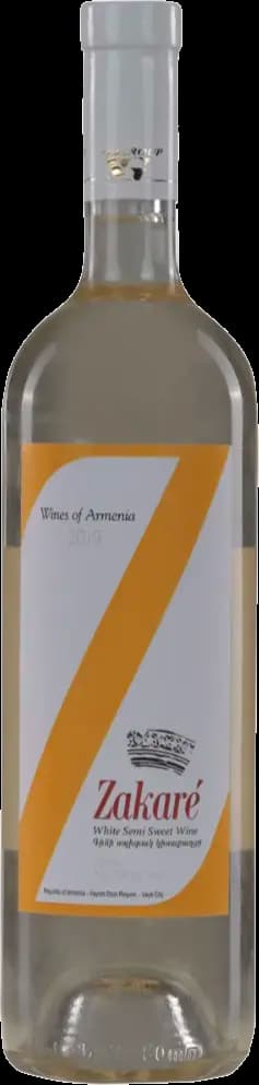 Zakaré White Semi-Sweet wine bottle